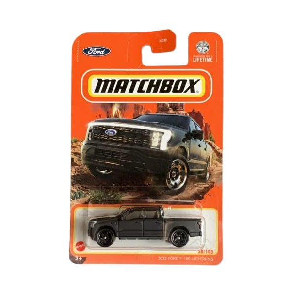 Matchbox 2022 Ford F-150 Lightning Black, 1:64 Scale Diecast Model