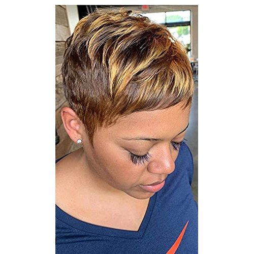 BeiSDWig Short Pixie Haircuts Synthetic Short Wigs for Black Women Short Hairstyles for Women (9622)