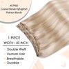 VINBAO Weft Hair Extensions Human Hair Sew in Weft Human Hair Extensions Caramel Blonde Mix Platinum Blonde Human Hair Weft Extensions 16 Inch #27/60 80g Double Weft (weft#27P60,16'')