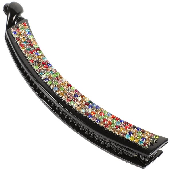 Beaupretty Pearl Hair Clips Rhinestone Banana Hair Clip,Colorful Hairpin Acrylic Crystal Hair Clip Ponytail Holder Hair Vertical Clip for Thick Hair,M Metal Hair Clips