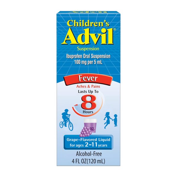 Children's Advil Pain Reliever and Fever Reducer, Children's Ibuprofen Liquid Pain Relief Medicine, Grape - 4 Fl Oz