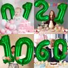 40 inch Big Size Number 0 Foil Helium Balloons Birthday Party Celebration Decoration, Digital Decorations Supplies, Wedding Anniversary Inch Decoration Kids(Green,Number 0)
