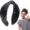 HAIMITI Halloween Headband Silver Spider Web Hair Accessories Black Funny Hair Bands Non Slip Knotted Wide Head Bands For Women's Hair Halloween Costume Party Supplies Decoration 1pcs