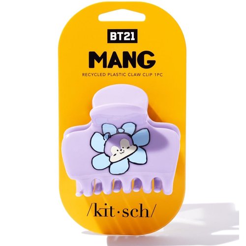 BT21 x Kitsch Recycled Plastic Puffy Medium Hair Clips for Women - Medium Claw Clips for Thin Hair | Claw Hair Clips for Short Hair | Medium Hair Claw Clips for Women | Cute Hair Claws for Girls, Mang