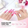 SAVILAND Liquid Latex for Nails, 20ML Latex Nail Polish Barrier Peel Off with Tweezer, Cuticle Guard Skin Barrier Nail Protector Pink White Nail Tape for Nail Art Tools Manicure Set for Salon Home