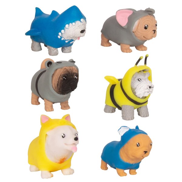 Tigerdoe Dog Squishy Toys for Kids – 6 Pack - Stress Relief Toy for Kids – Squishy Fidget Toys – Squishy Sand Toys - Mini Dog Figurine Toy Set - Children’s Soft Sensory Toy – Squishy Anxiety Toys