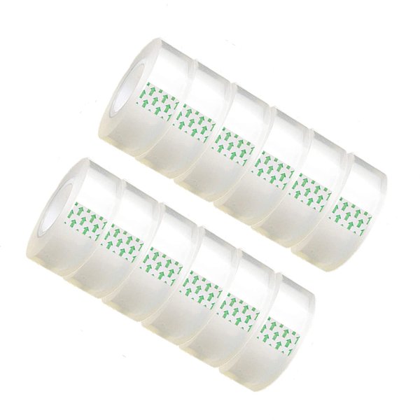 Minghaoda 12 Rolls Clear Tape Refills Roll Transparent Tape Refill Rolls for Office, Home, School, 3/4-Inch x 1000 inch