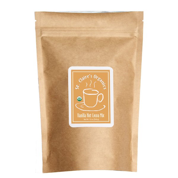 St. Claire's Organic Gourmet Hot Cocoa, (Vanilla, 12 Ounce Bag, 20 servings) | Allergen-Free, Vegan, GMO-Free, Gluten-Free | Made in the USA in a Dedicated Allergen-Free Facility