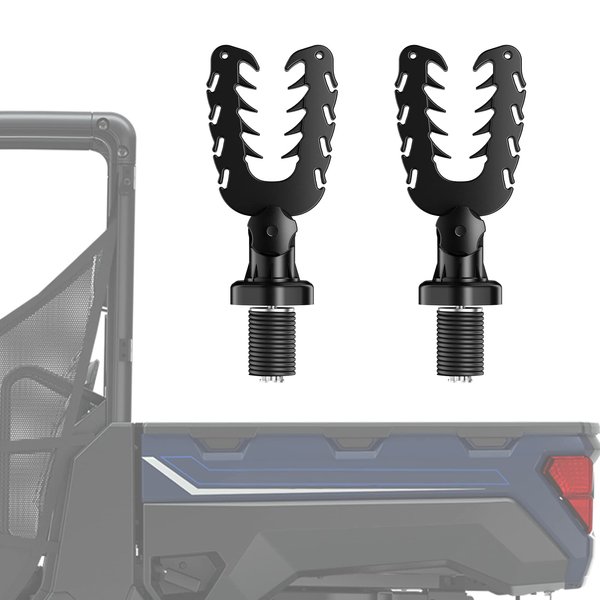 kemimoto UTV Gun Holder Rack, Tie Down Anchor Compatible with Polaris Ranger General Sportsman, Bow Rack Tools Holder with Rubber Snubbers for Added Security