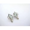 Generic 2 small silver green stone leaf alligator hair clips for fine thin hair