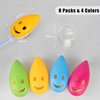 AUEAR, 8 Pack Smile Face Toothbrush Head Cover Cap with Suction Cup Cute Portable Toothbrush Protective Covers Case for Home Travel Outdoor Camping 4 Colors