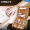 FAMILIFE Manicure Set, Nail Professional Kit Manicure Kit Nail Clipper Set, 13PCS Stainless Steel Nail Care Kit Pedicure Set Mens Grooming Kit, Mens Manicure Set with Brown Leather Travel Case for Men
