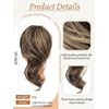 KooKaStyle claw clip in ponytail extensions 10" short fake ponytail natural synthetic hairpieces light brown mix caramel blonde for women daily use