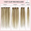 Clip in Hair Extensions Real Human Hair, Beige Blonde and Platinum Blonde Hair Extensions Clip ins 22 Inch Straight Blonde Highlighted Silky Natural Remy Hair Extensions Clip in Human Hair 70g 7pcs