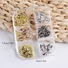 Bow Charms for Nails, 3D Bow Nail Art Charms 1 Box Gold Silver Bows Nail Designs Accessories Metal Alloy Bowknot Nail Art Rhinestones Cute Nail Jewelry for Women Girls DIY Nail Decoration Supplies