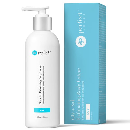 Gly + Sal Exfoliating Body Lotion, 8% Glycolic Acid and 2% Salicylic Acid Lotion Enhanced with Green Tea, Papaya, Bearberry, Licorice and Amino Complex - Perfect Image