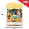 Sunny Days Entertainment Wild Animal Adventure Safari Bucket – 57 Piece Toy Play Set for Kids | Plastic Jungle Figures Playset with Storage Container