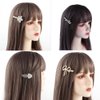 6pcs/Set Rhinestone Hair Side Clips,Pearl Rhinestone Bangs Clip Shiny Chain Tassel Hair Clip Elegant Bow Butterfly Hair Barrette for Women Girls