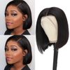 ADOIFAIR Bob Wig Human Hair HD Transparent Short Straight Lace Front Bob Wigs for Women 180% Density Human Hair Bob Wig 13x4 Lace Frontal Bob Wigs Natural Color 8 Inch