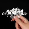 Wedding Flower Bridal Hair Comb Rhinestone Hair Pieces for Brides Pearl Bridal Hair Pins Flower Girl Headpiece Wedding Flower Hair Accessories for Brides YISSION