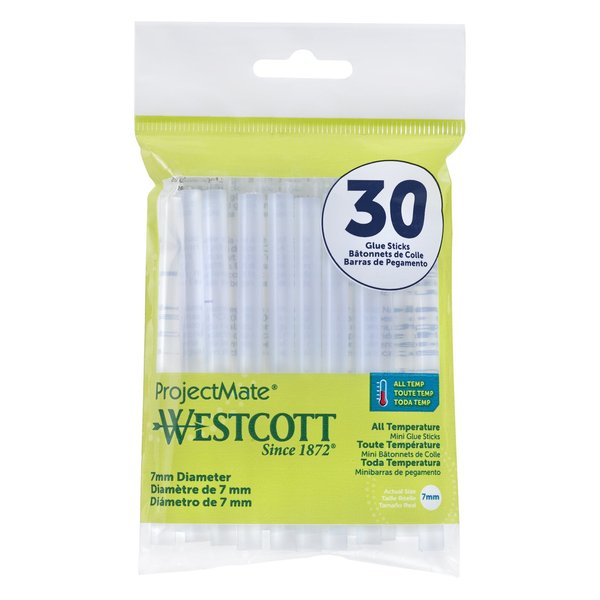 Westcott 16837 Premium All-Temperature Mini Glue Sticks for Hot Glue Gun, 30 Pack