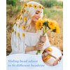 CHLINS Hippie Headband Flower Crown Bohemian Sunflower Headband Flower Headpiece Hippie Costume 60s 70s Outfits for Women (Yellow)
