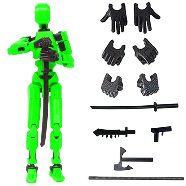 oyeftp Titan 13 Action Figure, Action Figures, Titan 13 Action Figure 3D Printed Robot Multi-Jointed Movable, Desktop Decorations for Game Lovers（Green）