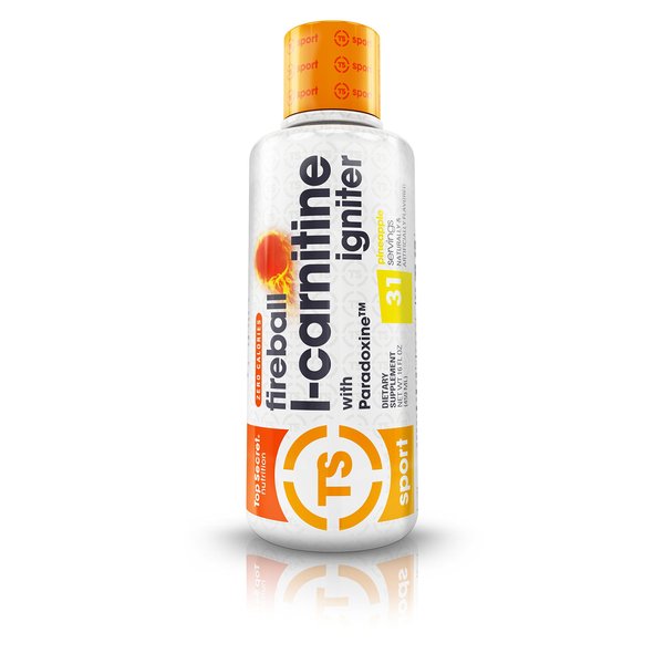 Top Secret Nutrition Fireball L-Carnitine Liquid w/Paradoxine, Pineapple, 16 Ounce