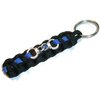 RedVex Thin Line Paracord Key Chain/Key Fob - Choose your colors - 3", 4", 6", and 8" Lengths (Qty-1) (Black with Blue Line, 6-inch with Handcuffs & ABS Clip)