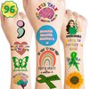 Mental Health Awareness Brain Stickers Items Temporary Tattoos Decor Birthday Party Decorations Supplies Favors Inspirational Tattoo Sticker 96 PCS Wellness Therapist Gifts for Women Men Kids Rewards