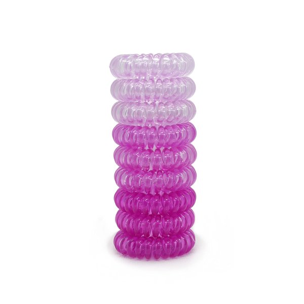 Chaosss &. 9pcs Spiral Hair Ties, Hair Coils, Coil Hair Ties, Phone Cord Hair Ties, Pink