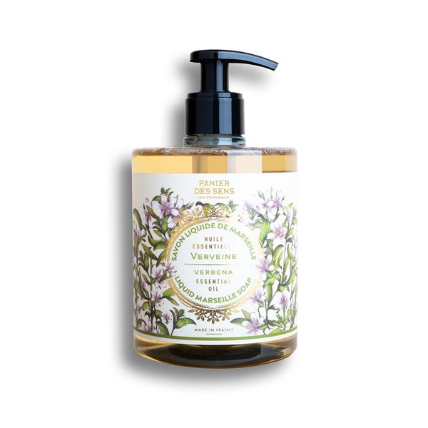 Panier des Sens - Liquid Hand Soap - Verbena Hand Wash - French Marseille Moisturizing Hand Soap with Coconut Oil - Refillable Kitchen & Bathroom Hand Soap - 97% Natural Ingredients -16.9 Fl.oz