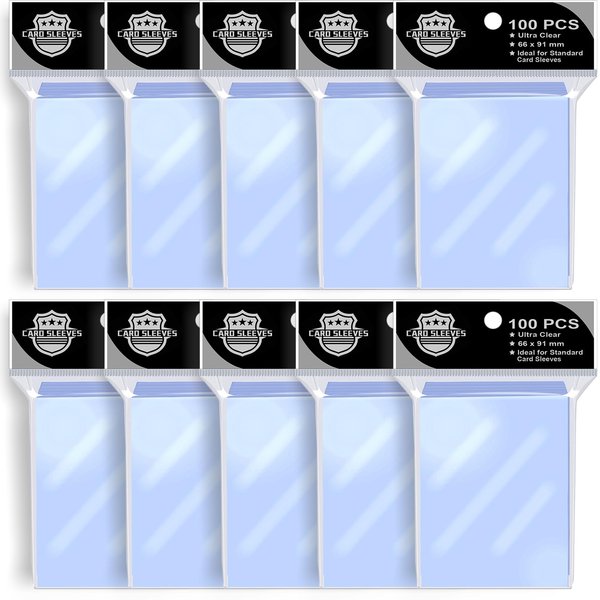 1000PS Penny Trading Card Sleeves for Board Game,Standard Size 61x99mm,Hold Perfect for Baseball,Football,Magic,Yugioh Card Sleeves