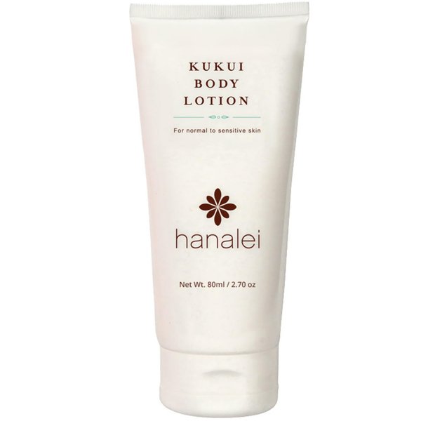 Hanalei Cruelty-Free Paraben-Free Kukui Body Lotion | Dye-Free Moisturizer with Kukui Nut Oil, Shea Butter, Jojoba Oil | Hydrating Formula for Dry Skin | Made in USA | Travel Size (80 ml)