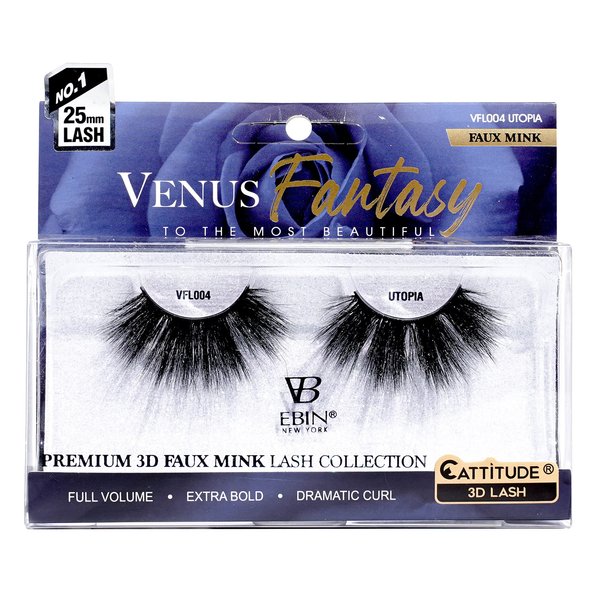 CATTITUDE 3D LASHES Venus Fantasy | 25mm Faux Mink Lashes | Full volume | Extra bold | Dramatic curl - UTOPIA