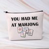 BDPWSS Funny Mahjong Makeup Bag Mahjong Lover Gift Mahjong Tiles Bag Mahjong Girl Cosmetic Bag Mahjong Board Game Storage Bag Mah Jongg Player Gift (Had at maj)