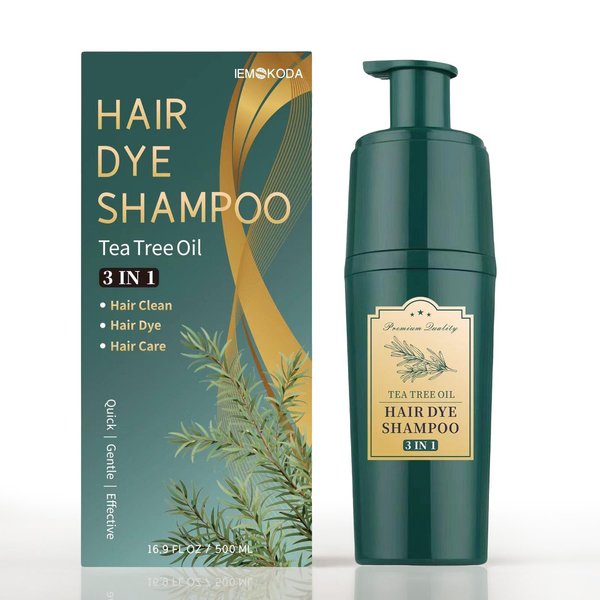 TYAYW Hair Dye Shampoo 3 in 1, Instantly Dyes Gray Hair, Tea Tree Formula for Men & Women, Natural Long-lasting Color, Quick & Easy to Use 16.9 Fl Oz (Light Brown)