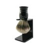 Edwin Jagger 1ej256sds Traditional English Super Badger Hair Shaving Brush Faux Ebony Medium With Drip Stand, Black, Medium