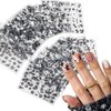 30 Sheets Flower Nail Art Stickers Black White Floral Butterfly Nail Decals 3D Self-Adhesive Daisy Nail Art Design Supplies for Women Girls Hibiscus Flower Nail Stickers Decoration