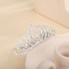 YERTTER SilverTiara Crown with Hair Comb Pearl Headpieces PrincessTiara Mini Crystal Rhinestones Hair Accessories Decorative Hair Pieces for Women Girls (Style 3)