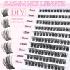 SLSXNL Lash Clusters Eyelash Extensions,D Curl Natural Eyelash Clusters 8-16MM,Wispy Cluster Lashes 8mm 10mm 12mm 14mm 16mm 120pcs Thin Band False Eyelashes