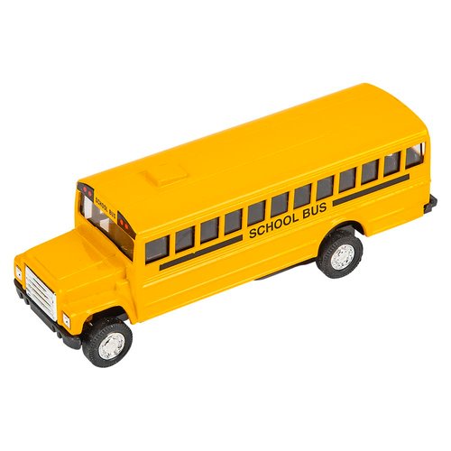 Rhode Island Novelty 5 Inch Die Cast School Bus with Pull-Back Action, 1 Per Order