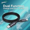 BoxWave Cable Compatible with CANVIART Canvia Smart Digital Canvas Display and Frame - DirectSync PD Cable (3ft) - USB-C to USB-C (100W), Type C Braided Charge and Fast Sync - Jet Black