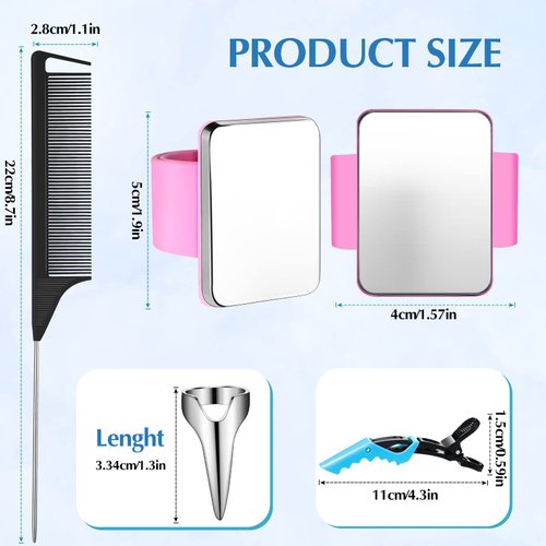 26 Pcs Hair Braiding Tools Magnetic Wrist Pin Holder Wristband Stainless Steel Pintail Rat Tail Comb Hair Parting Ring with Alligator Plastic Hair Clip Hair Parting Tool Kit for Hair Sewing