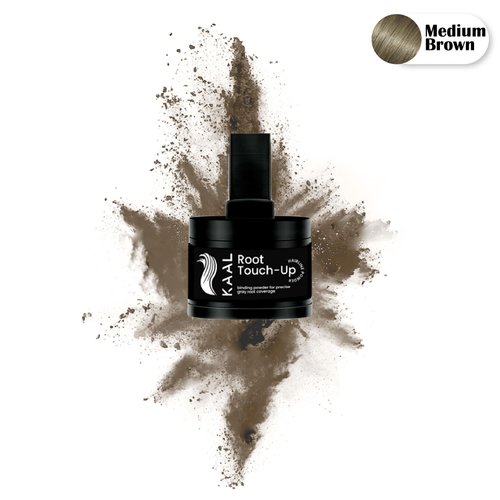 KAAL Hairline Powder Instantly Conceals Hair Loss, Root Touch Up Hair Powder, Hair Toppers for Women & Men, Eyebrows & Beard Line, Hair Fibers for Thinning Hair, Root Cover Up (Medium Brown)