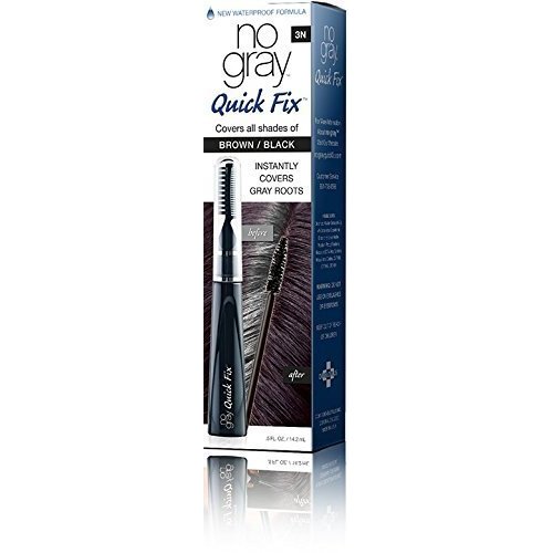 No Gray Quick Fix, Dark Brown, Instantly Hide Gray Roots, Easy to Use 3 Comb Applicator, Compact & Travel Friendly