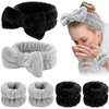 YIFVNGHUI Wrist Towels for Washing Face Spa Wristbands and Headband Microfiber Quick Dry Absorbent Wristbands for Girls Men Makeup 6PCS Face Wash Headband Set(Black&Grey)