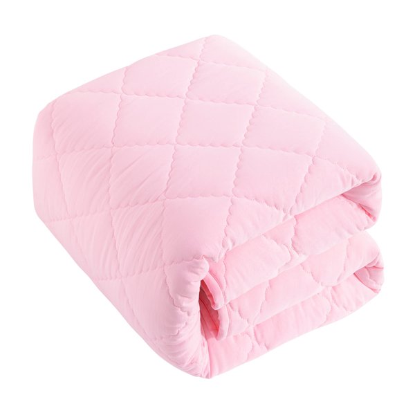 BEDSUM 100% Brushed Microfiber Down Alternative Toddler Comforter, Ultra Soft Lightweight and Warm Breathable Crib Quilted Blanket for Nursery Stroller Bed, 39x47 Inches, Pink