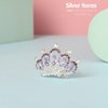 Yean Mini Princess Crown Comb Silver Crystal Tiara Hair Comb Rhinestone Hair Accessories Decorations for Women and Girls (Purple)