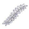 Beaupretty Rhinestone Hair Clips Crystal Leaf Hair Clip Diamond Hair Barrettes Hair Bang Clamp Decorative Alligator Hair Pins For Women Weddings Bridal Hair Accessories Silver
